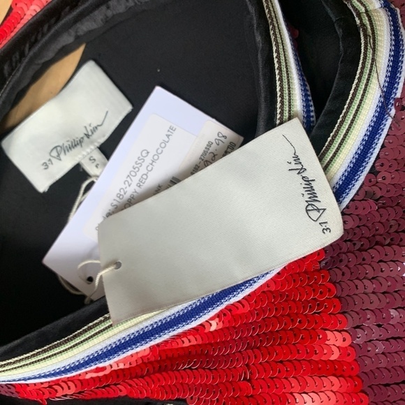 Nwt 3.1 Phillip Lim Sequin Tank Blouse Sz Small striped FLAWS - Picture 8 of 8